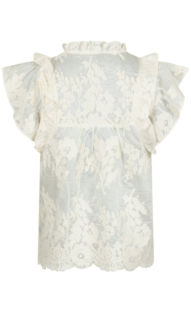 Neo Noir Topp - Jayla Big Embroidery - Off White