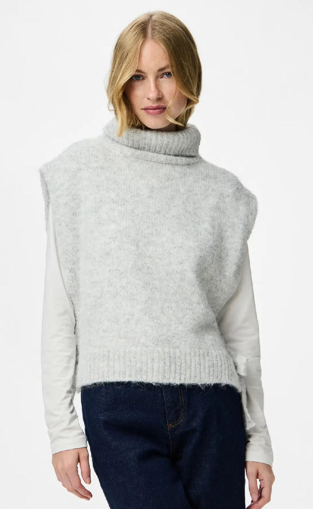 Pieces Poncho - Jecca - Light Grey Melange