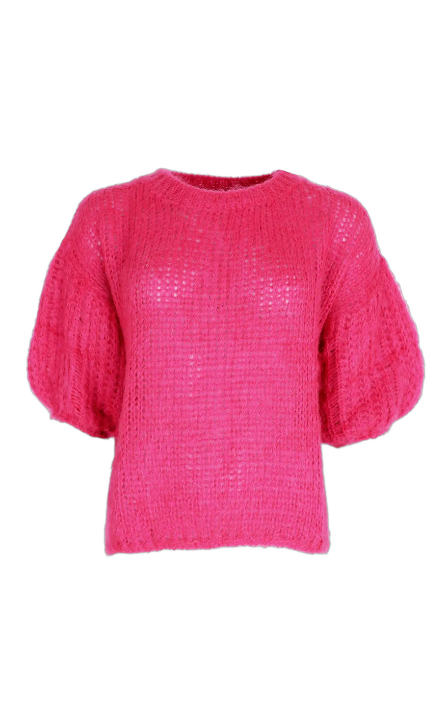 Black Colour Jumper - Casey Puff - Deep Pink