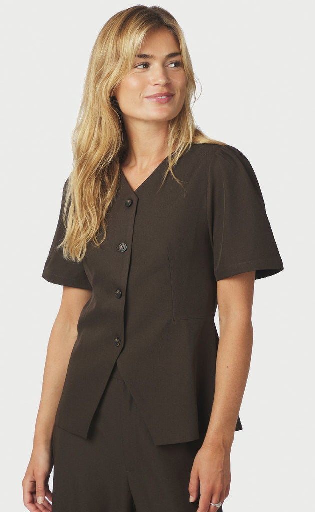 Neo Noir Bluse - Jules - Dark Brown