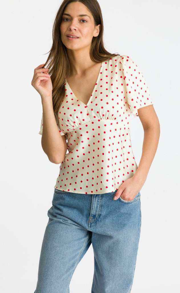 Neo Noir Bluse - Junie Dot - Red