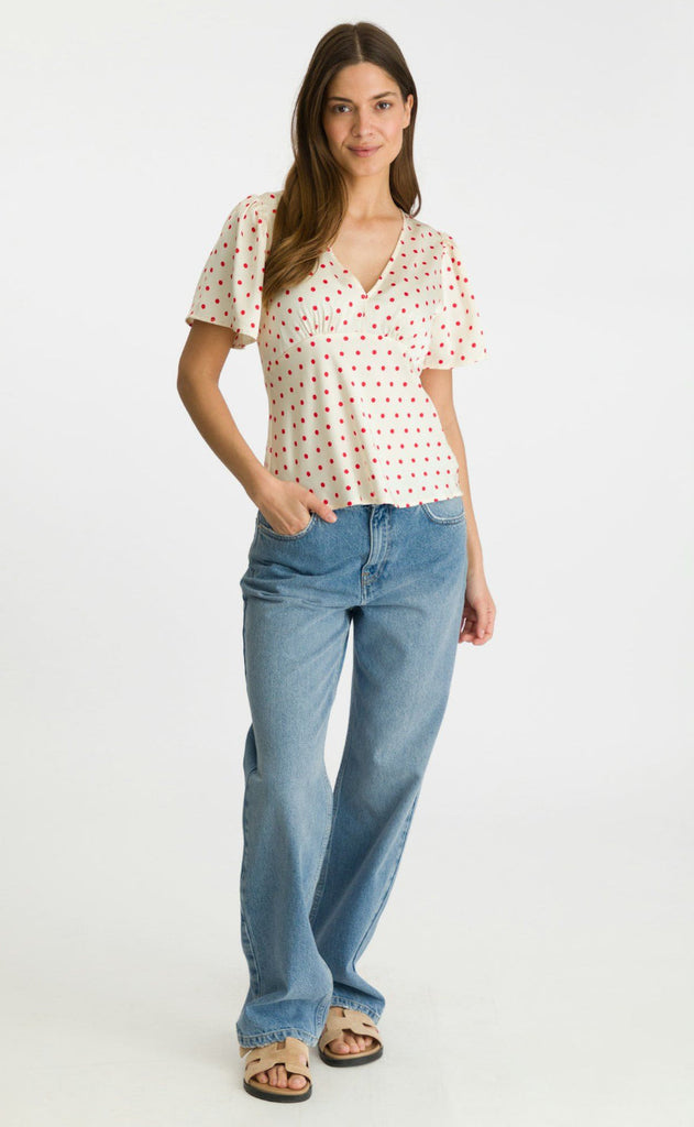 Neo Noir Bluse - Junie Dot - Red