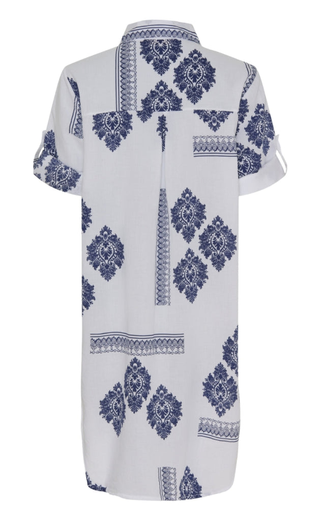 Marta Du Chateau Kjole - 92653 Jutta - White/Navy