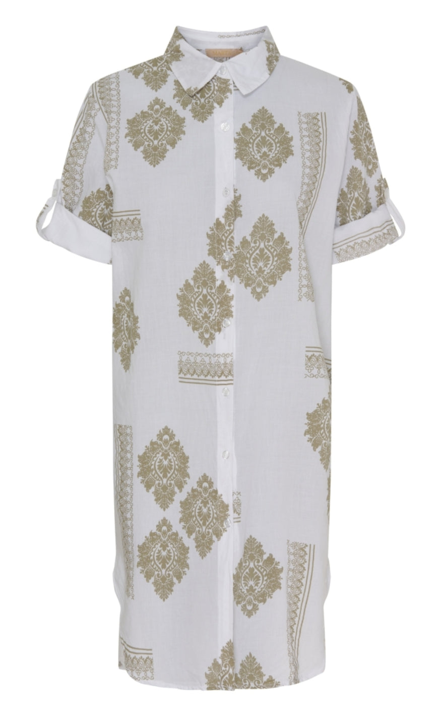 Marta Du Chateau Kjole - 92653 Jutta - White/Camello