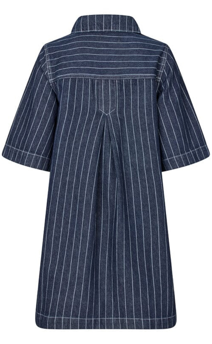 Global Funk Kjole - Mira-G - Navy Pinstripe
