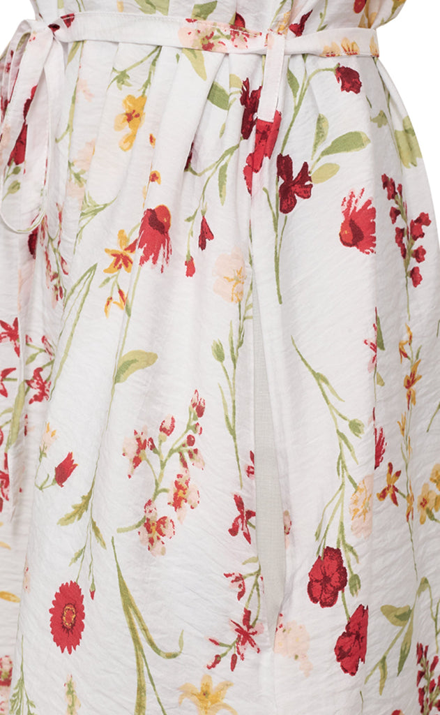 Freequent Kjole - Mele - Brilliant White w. Hot Coral