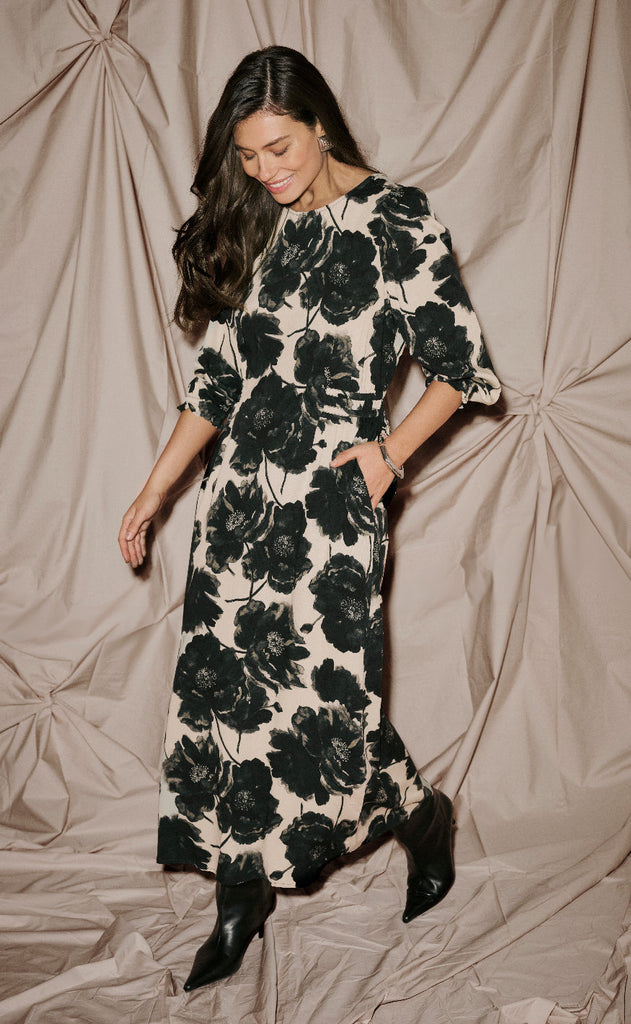 Culture Kjole - Rachel Elitha - Black/Offwhite Flower