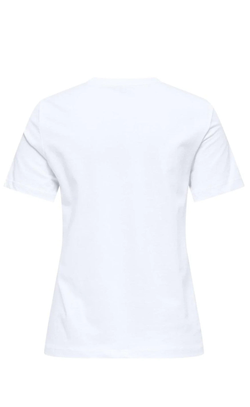 ONLY T-shirt - Ketty Life s/s - Bright White/Cherries
