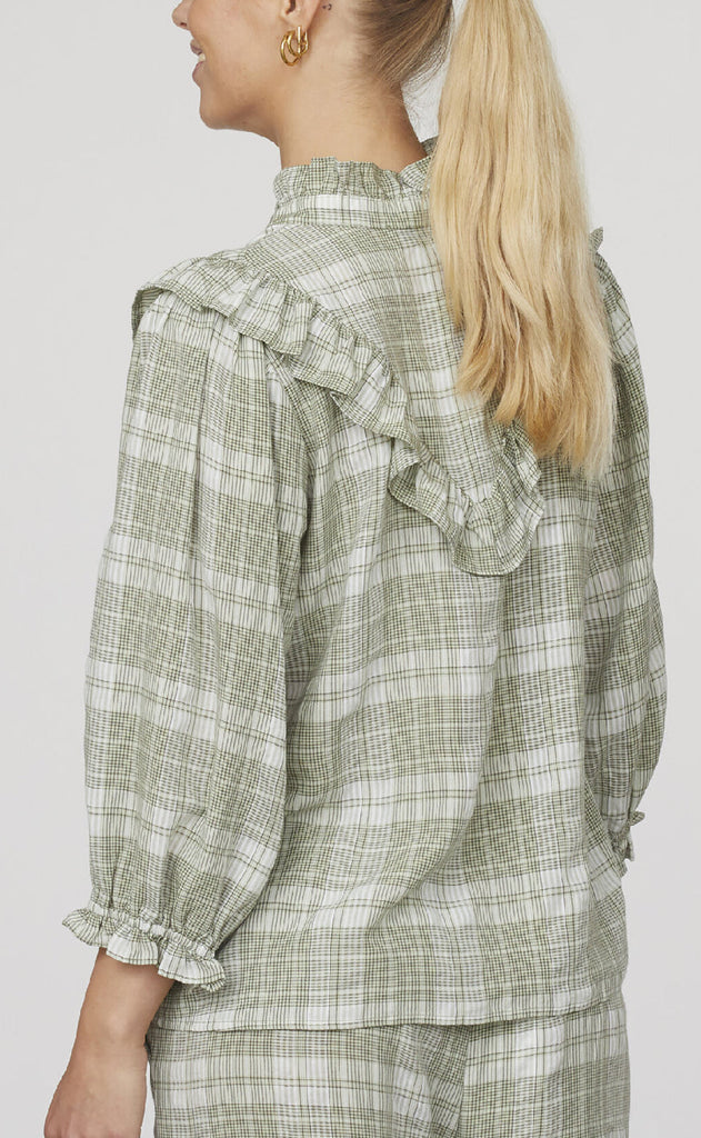 Love & Divine Bluse - Love1138-1 - Khaki Check