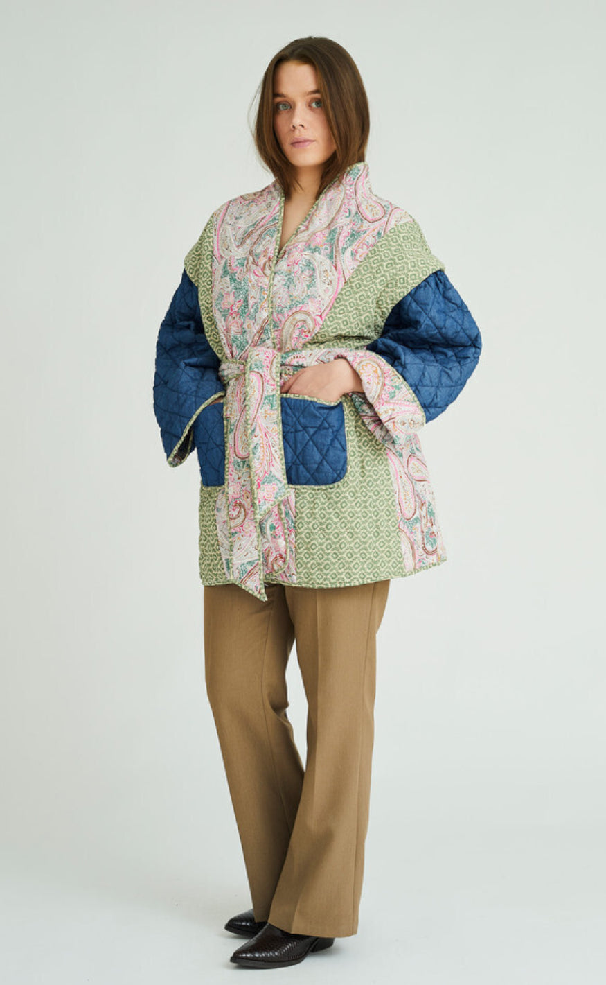 A-View Jakke - Katie - Denim/Print