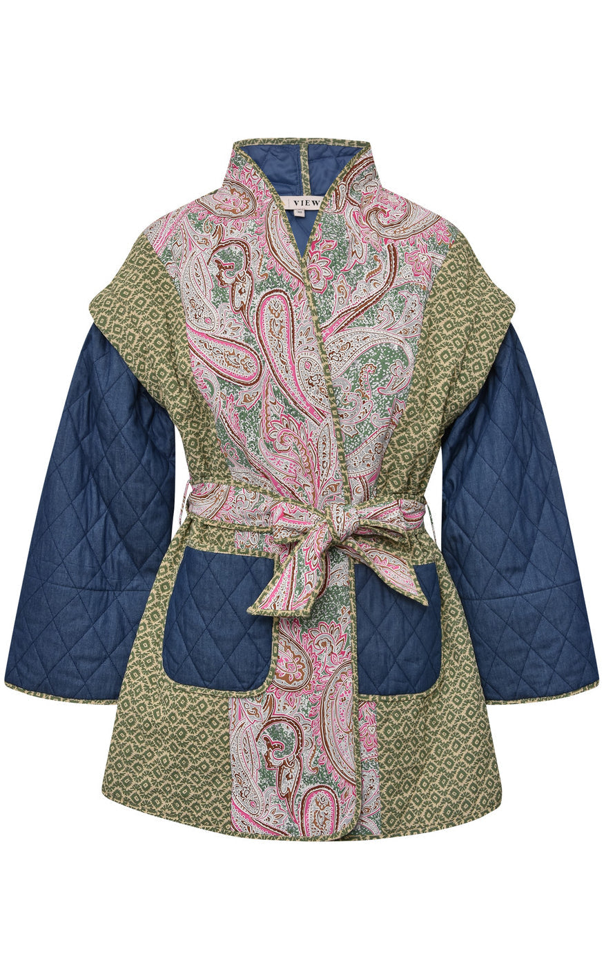 A-View Jakke - Katie - Denim/Print