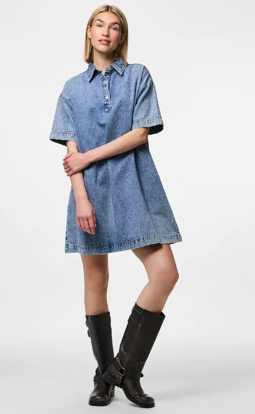 Pieces Kjole - Kenya - Medium Blue Denim