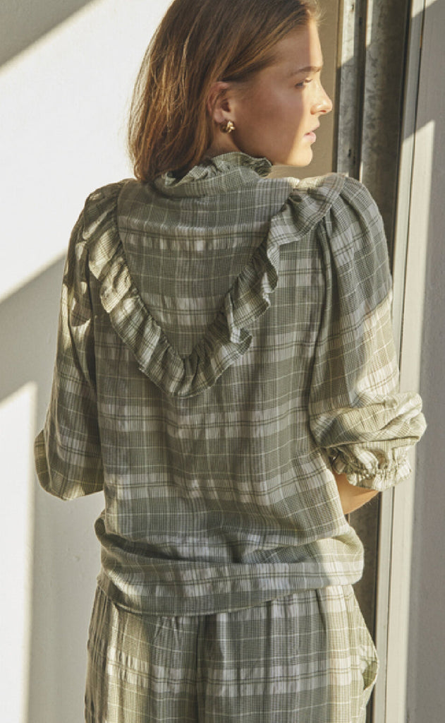 Love & Divine Bluse - Love1138-1 - Khaki Check