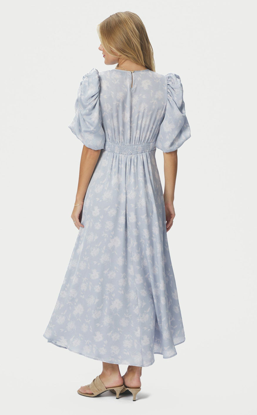 Neo Noir Kjole - Kikka Faded Flower - Light Blue