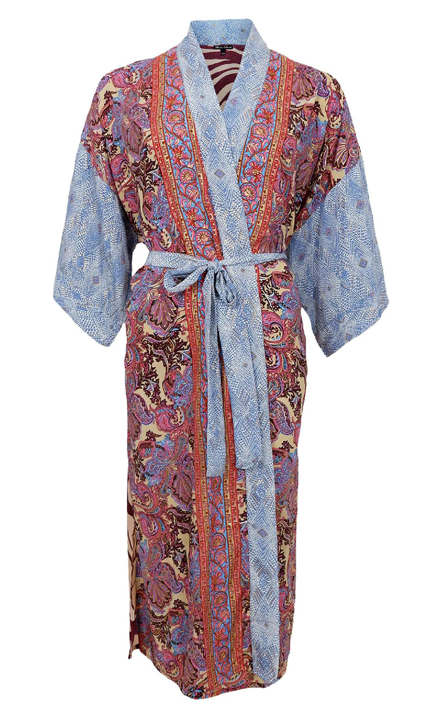 Black Colour Kimono - Luna - Royal Berry Mix