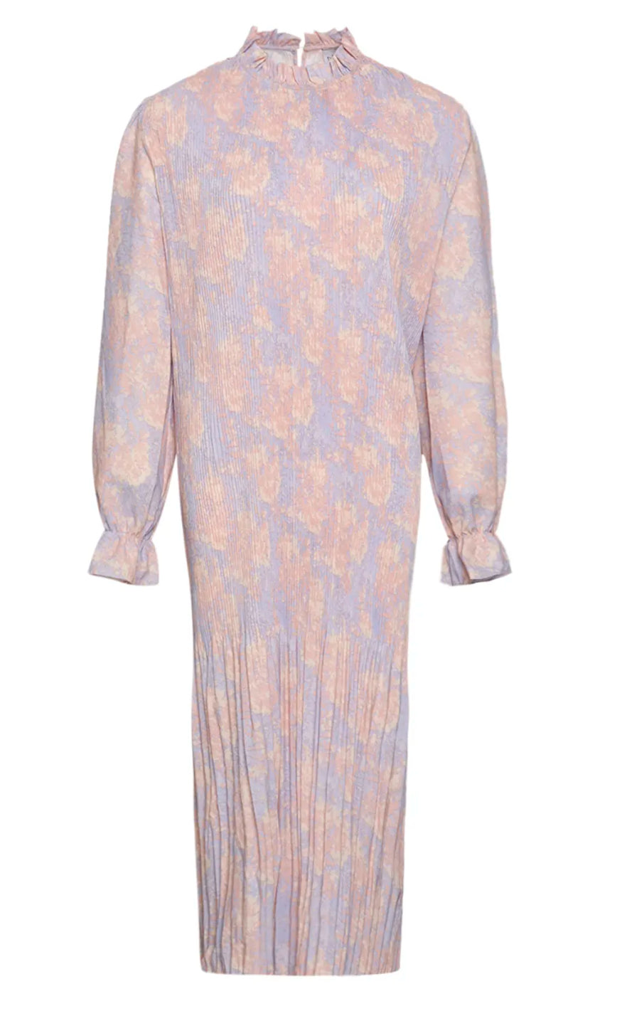 Noella Kjole - Rebecca - Lavender/Apricot Print
