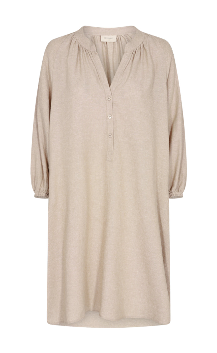 Freequent Kjole - Lava Kaftan - Sand Melange