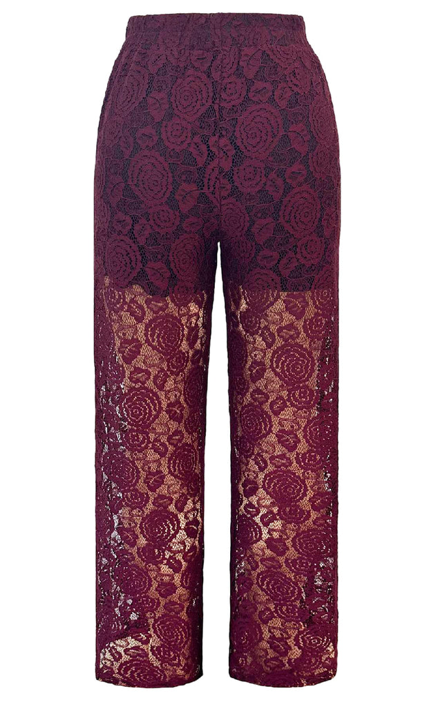 Liberte Bukser - Lacy - Bordeaux Lace