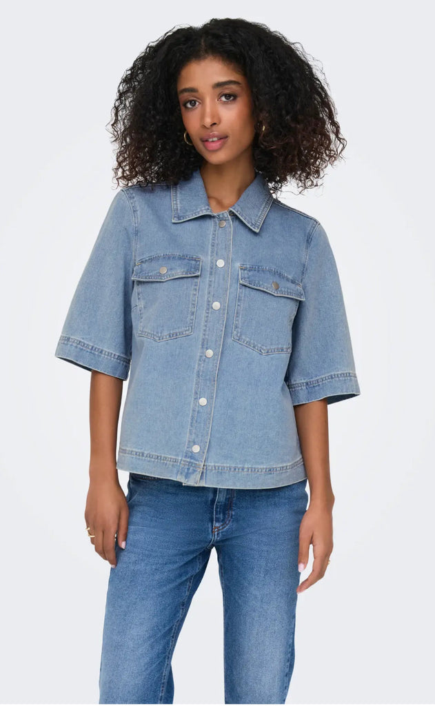 ONLY Skjorte - Belle - Light Blue Denim