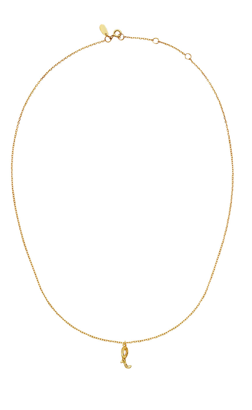Maanesten Halskjede - L Alphabet - Gold Colour