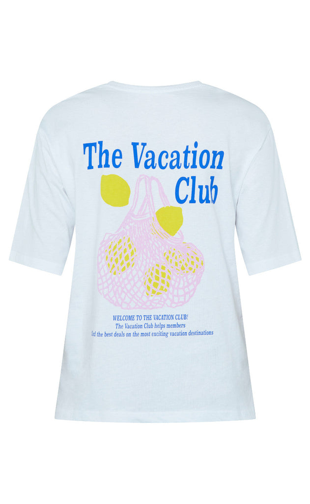 Sisters Point T-shirt - Heda Loose - White/Lemon