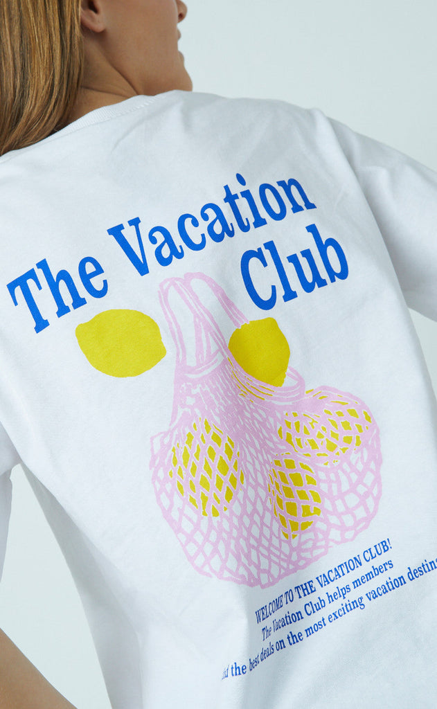 Sisters Point T-shirt - Heda Loose - White/Lemon