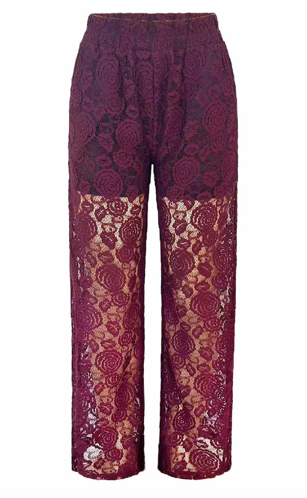 Liberte Bukser - Lacy - Bordeaux Lace