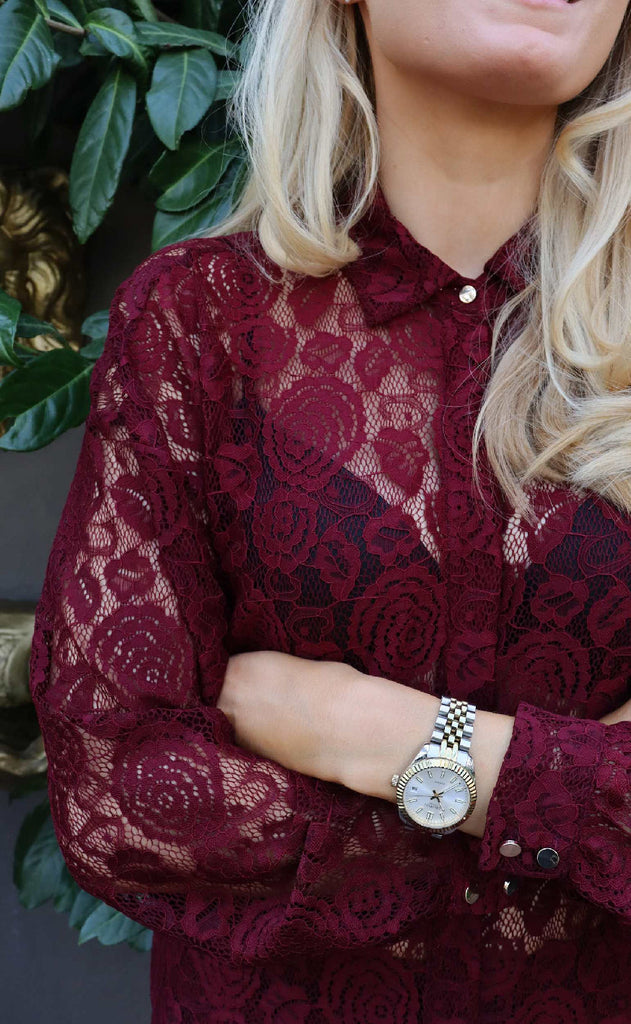 Liberte Skjorte - Lacy - Bordeaux Lace