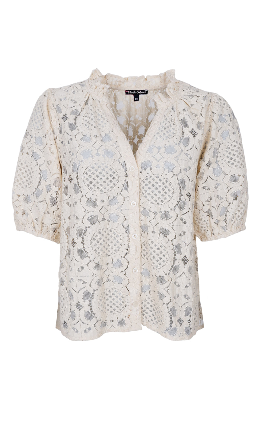 Black Colour Skjorte - Sisi Lace - Creme