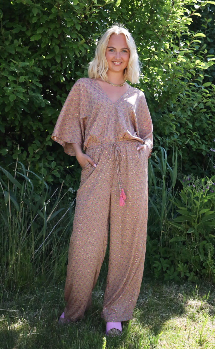Black Colour Jumpsuit - Luna - Savannah Latte