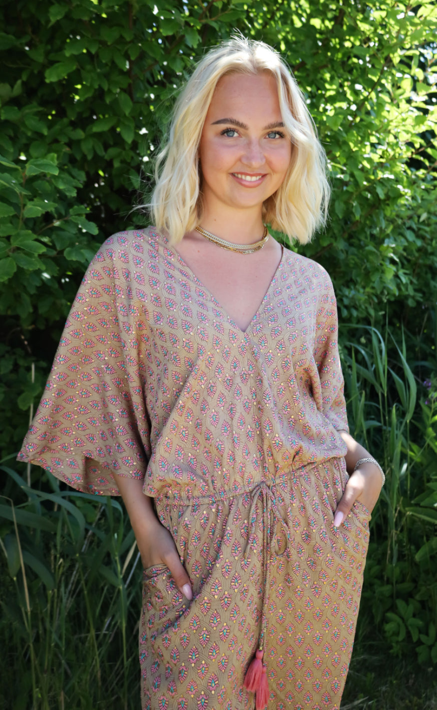Black Colour Jumpsuit - Luna - Savannah Latte