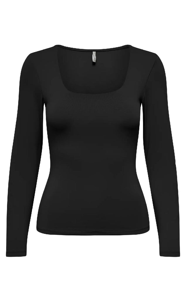 ONLY Bluse - Ea 2 Ways Deep Neck - Black