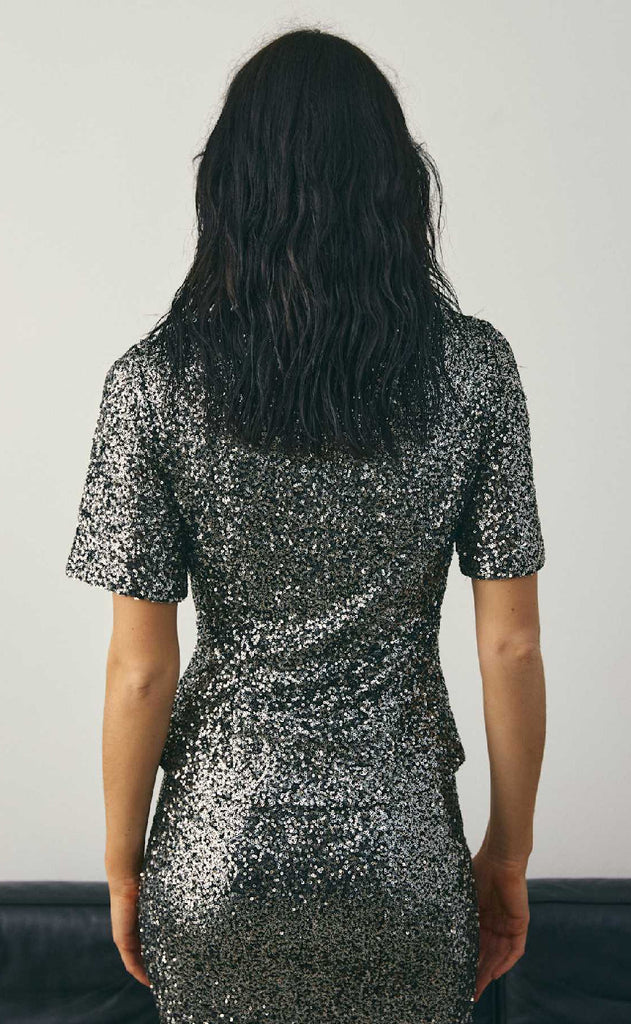 Noella Bluse - Lemon - Black Silver