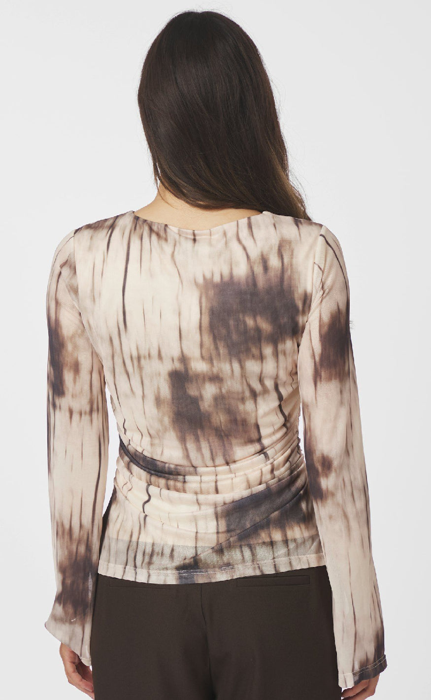 Neo Noir Bluse - Leninda - Dusty Brown