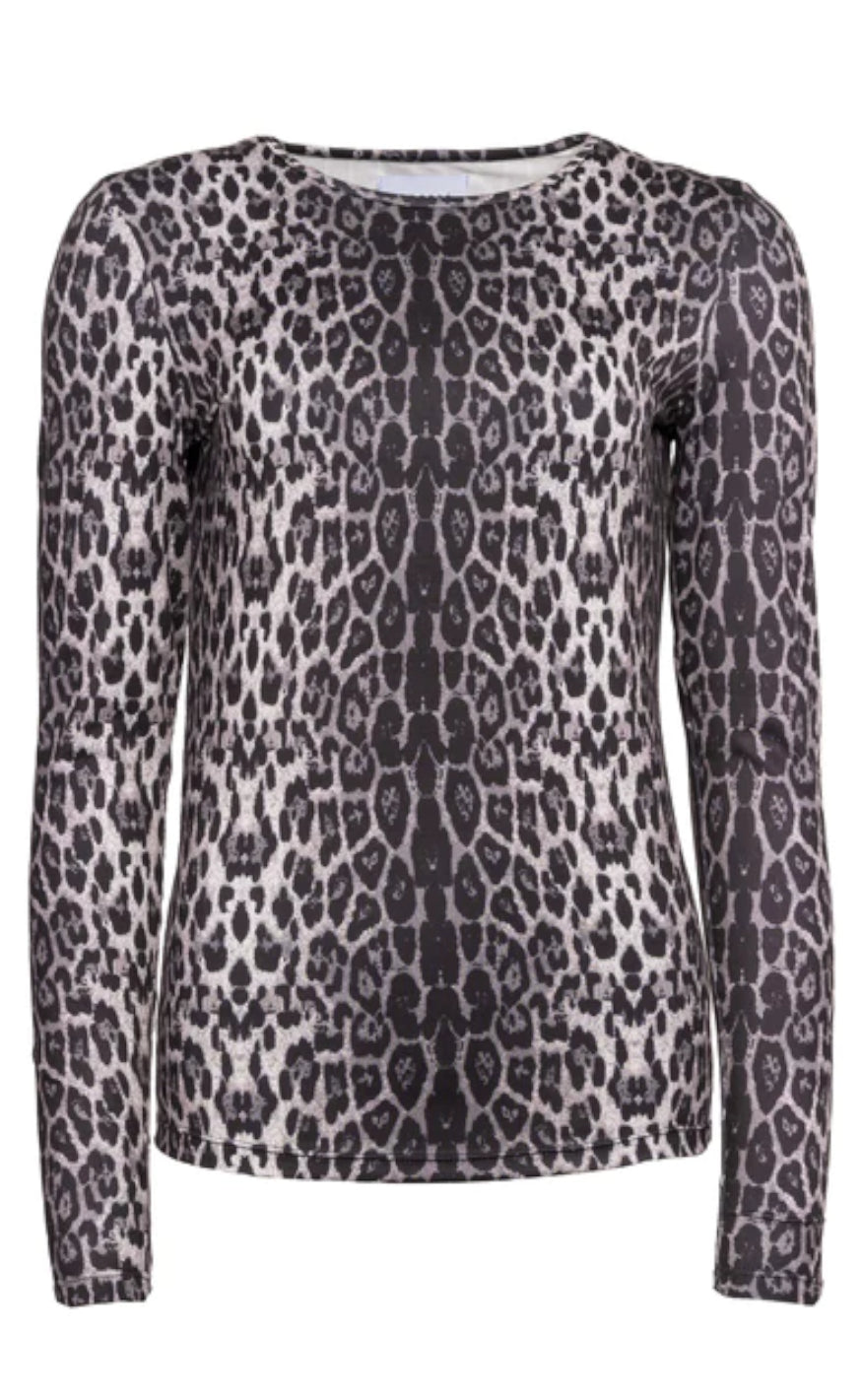 Liberte Bluse - Lotus Highneck - Grey Black Leo