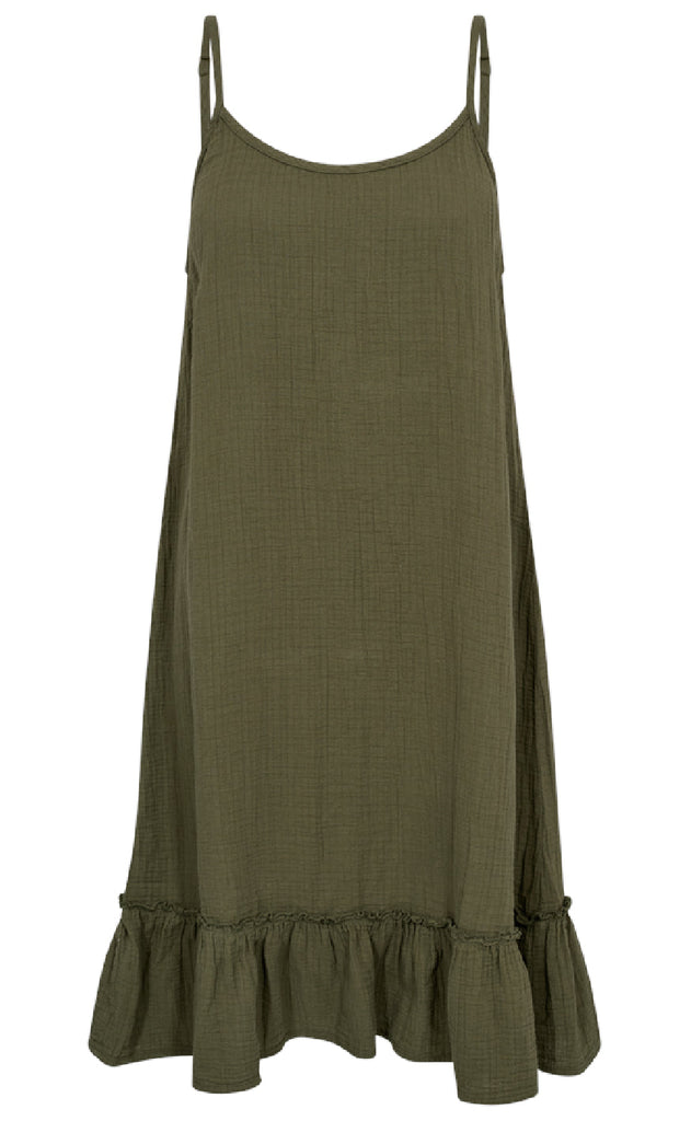 Freequent Kjole - Uline - Deep Lichen Green
