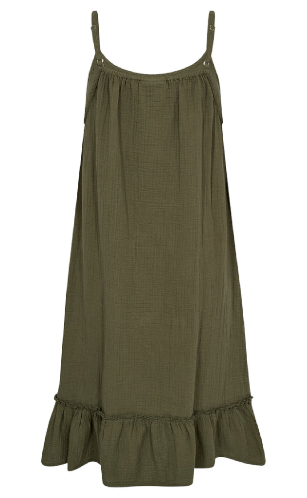 Freequent Kjole - Uline - Deep Lichen Green