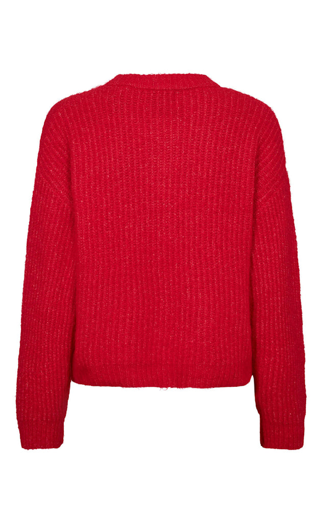 Liberte Cardigan - Fro O-neck - Flamingo Red