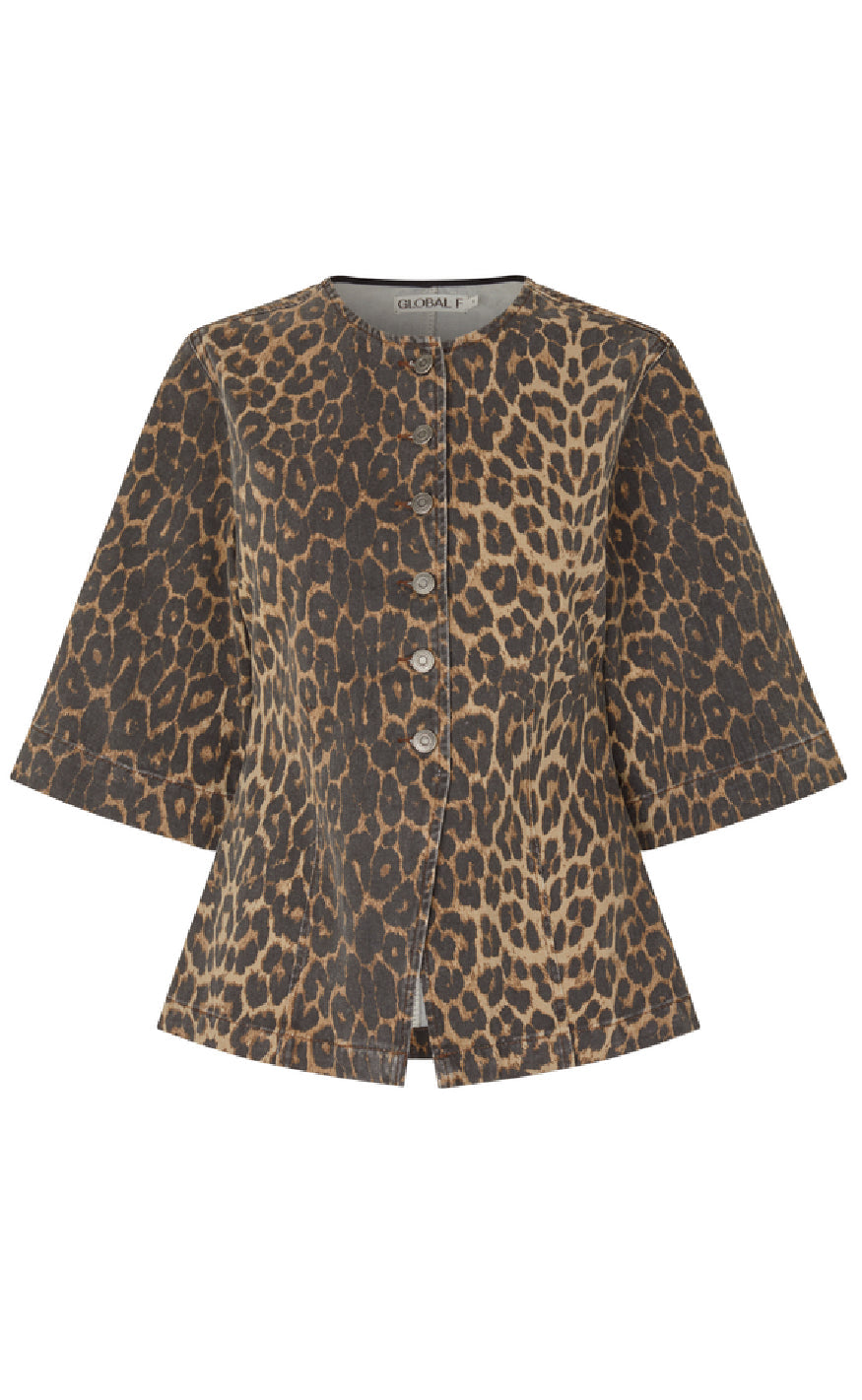 Global Funk Bluse - Lila-G - Leopard Mist
