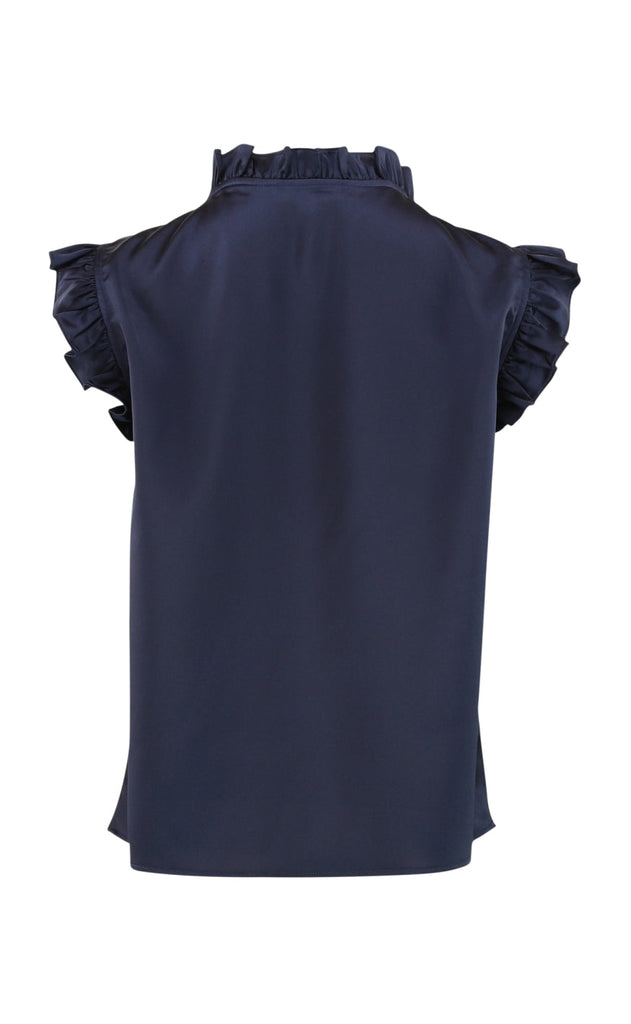 Continue Bluse - Lilly Satin - Navy Blue