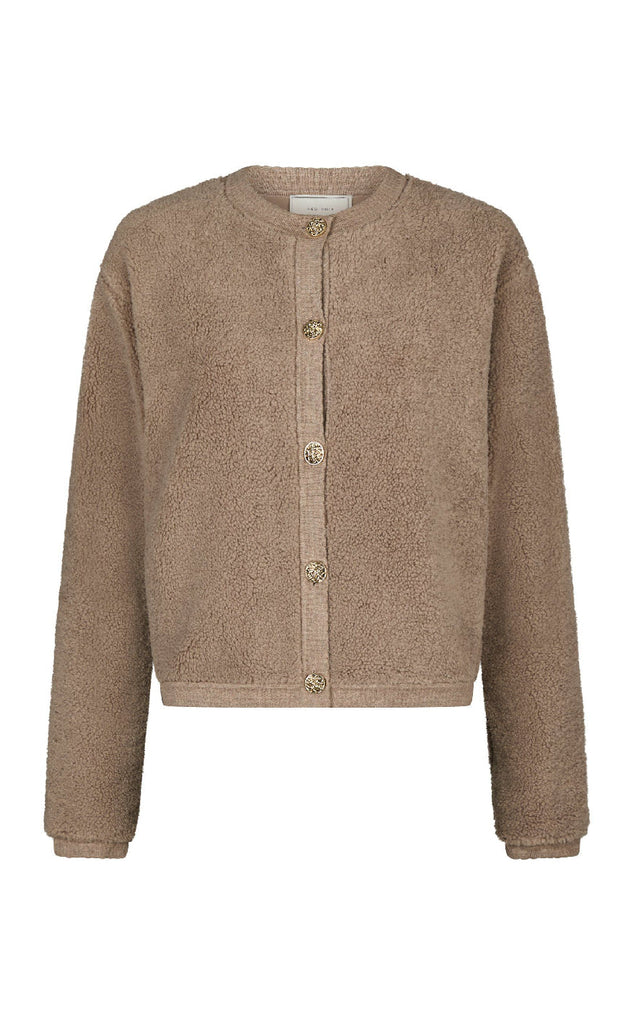 Neo Noir Cardigan - Limo Fluffy - Dark Sand