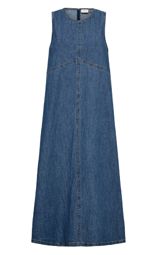 Freequent Kjole - Lisea Long - Medium Blue Denim