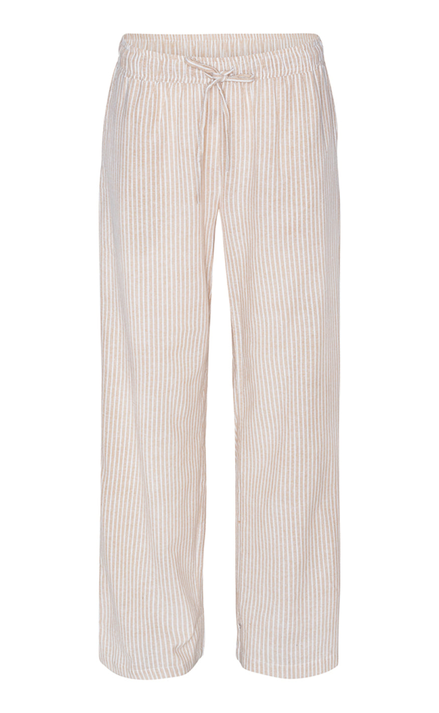 Continue Bukser - Lis Small Stripe - Sand/White