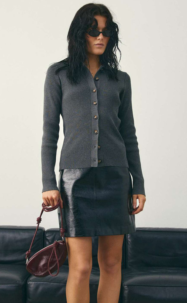 Noella Cardigan - Livanna Knit - Medium Grey Mel.