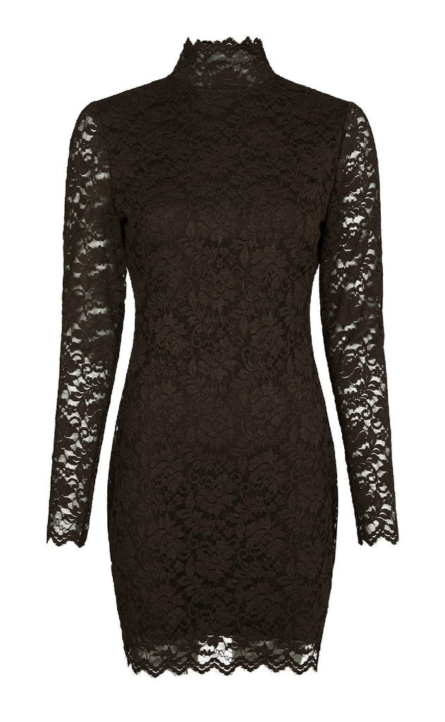 Neo Noir Kjole - Lizette Laceflower - Chocolate Brown