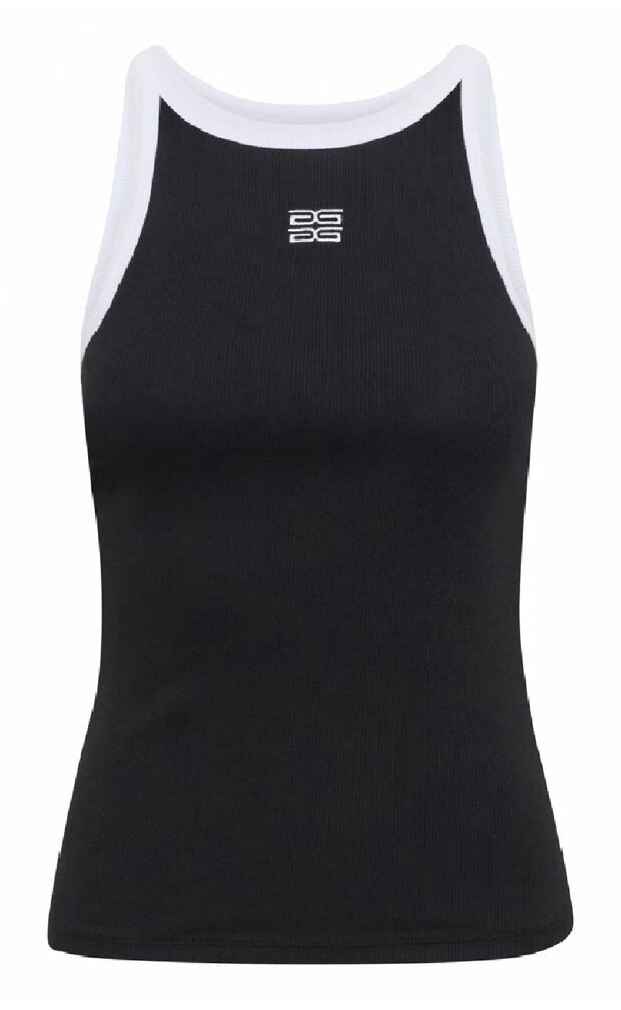 Gestuz Topp - Drew Contrast Logo - Black