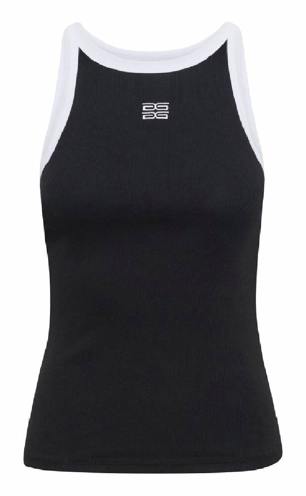 Gestuz Topp - Drew Contrast Logo - Black