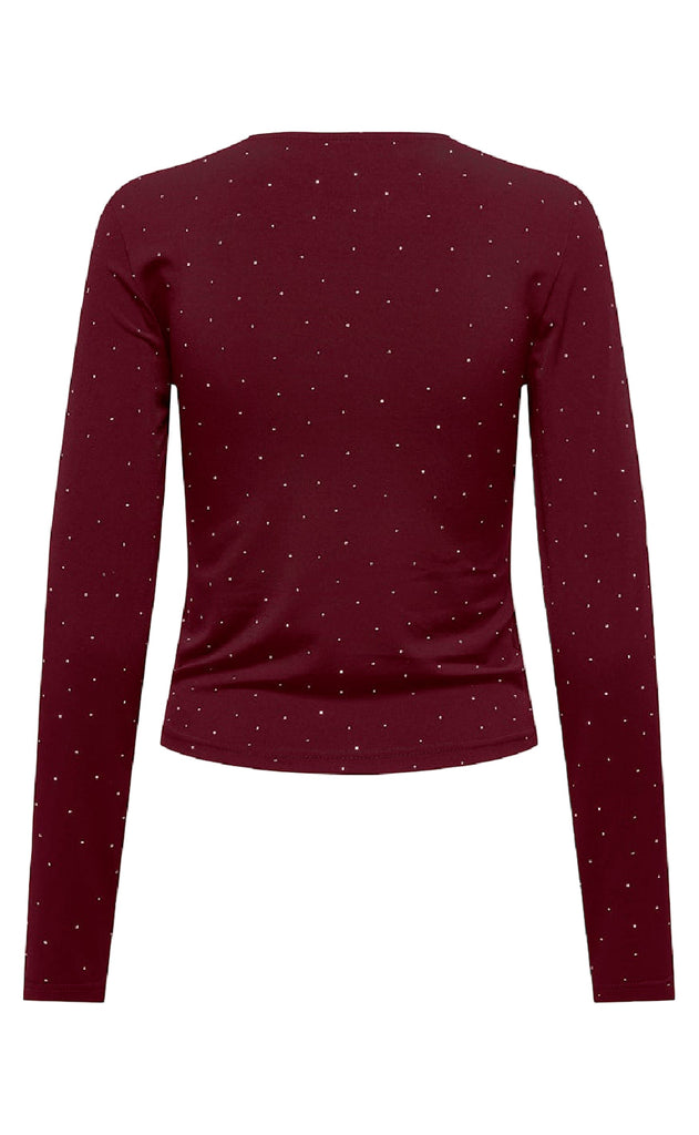 ONLY Bluse - Zita - Cabernet Silver Rhinstones