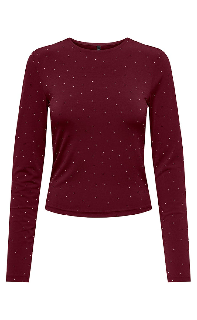 ONLY Bluse - Zita - Cabernet Silver Rhinstones