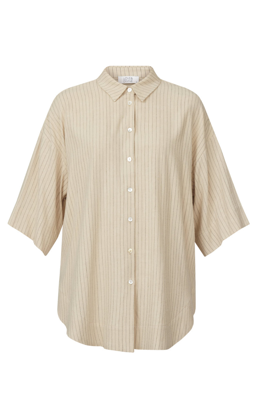 Love & Divine Skjorte - Love971-6 - Sand Pinstripe